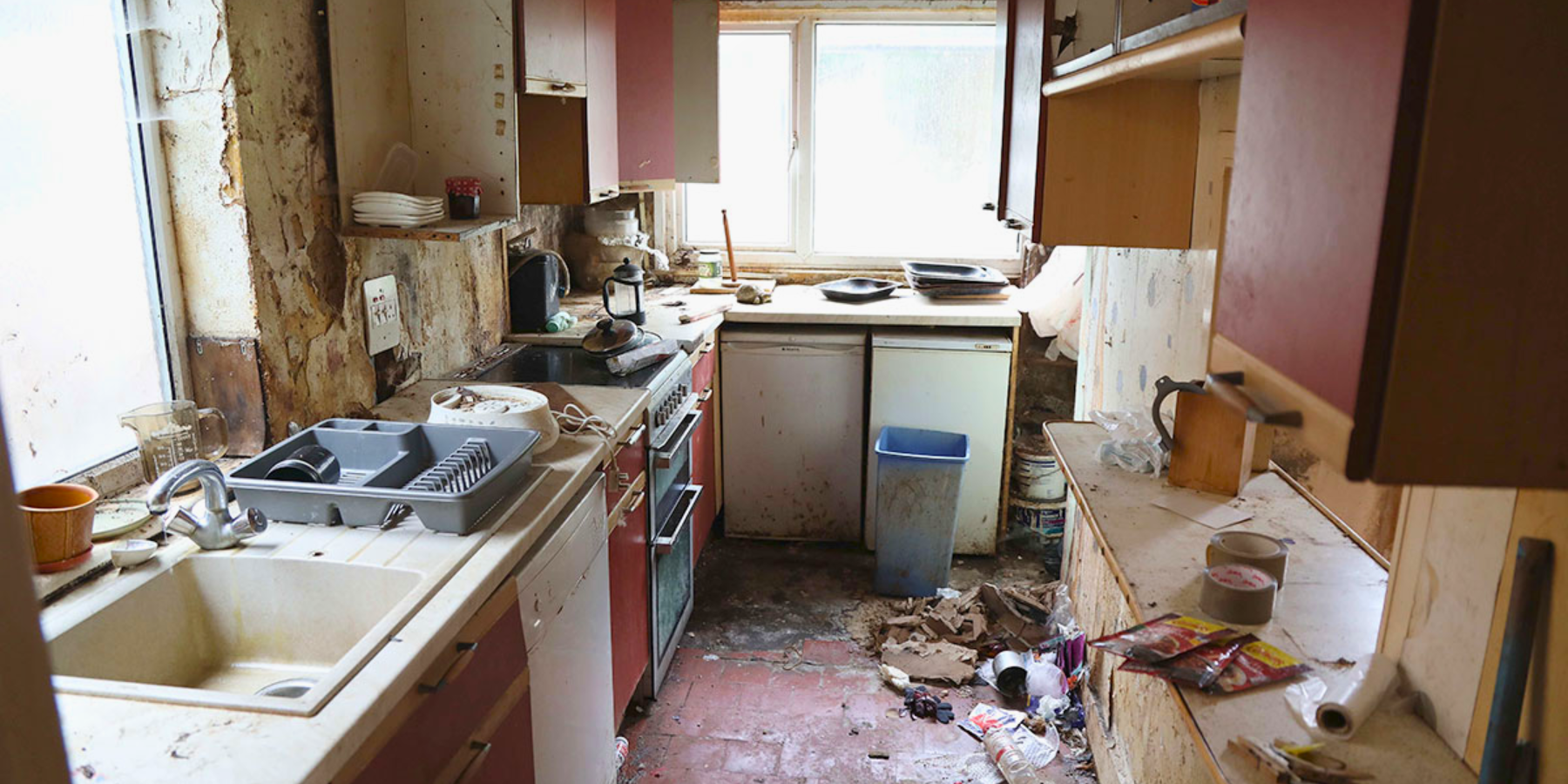 kitchen in disrepair 